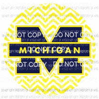 Michigan Wolverines chevron circle Sublimation transfers Heat Transfer