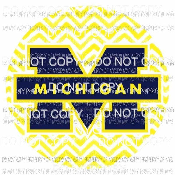 Michigan Wolverines chevron circle Sublimation transfers Heat Transfer