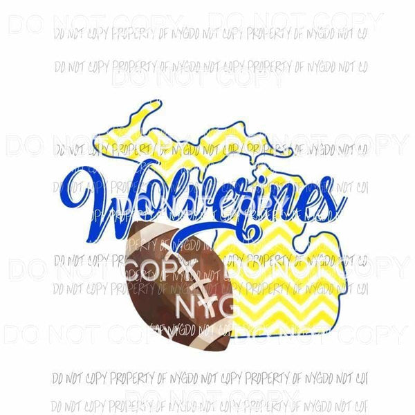 Michigan Wolverines football chevron state Sublimation transfers Heat Transfer