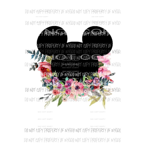 Mickey with flowers # 1 Sublimation transfers Heat Transfer