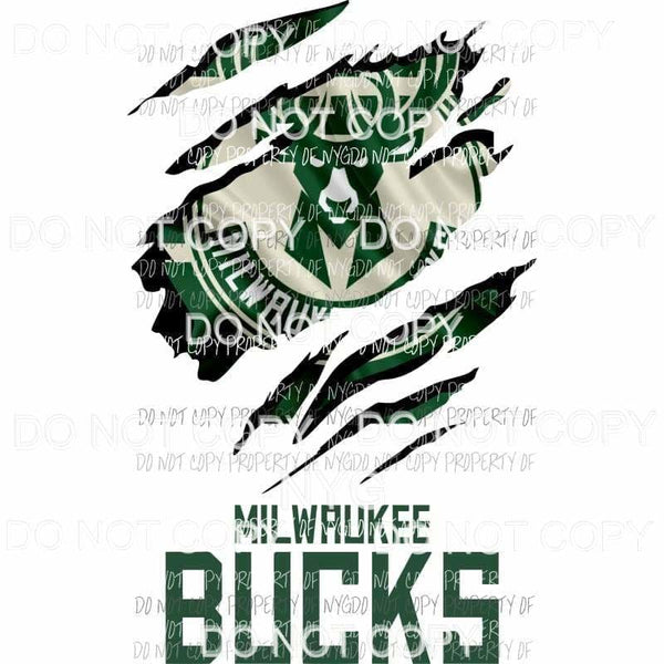 Milwaukee Bucks ripped design Sublimation transfers Heat Transfer