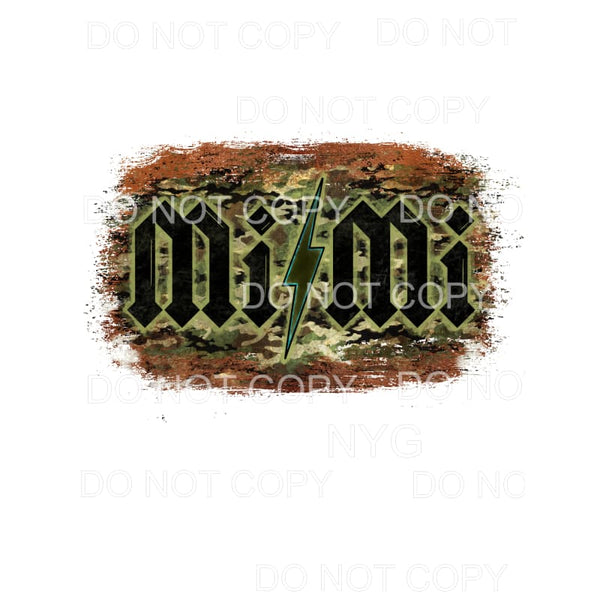 Mimi Lightning Bolt Camo Brown Distressed #254 Sublimation 