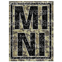 Mini Black Glitter Camo Framed Sublimation transfers - Heat 