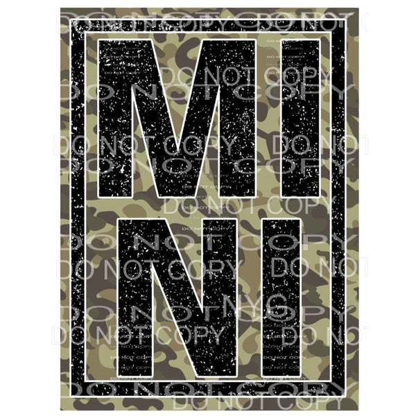 Mini Black Glitter Camo Framed Sublimation transfers - Heat 