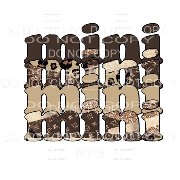 Mini Brown Leopard LV Gold Glitter Stacked Sublimation 