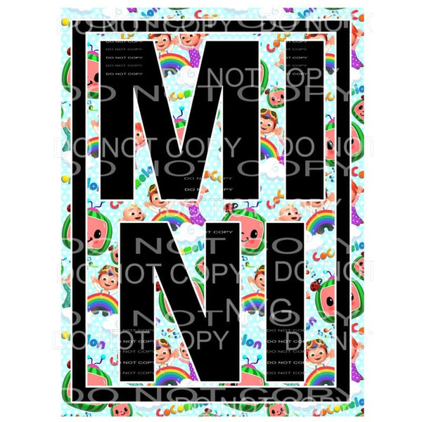 Mini Cocomelon Framed Sublimation transfers - Heat Transfer