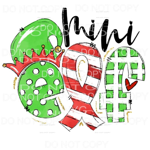Mini Elf Red Green Sublimation transfers - Heat Transfer