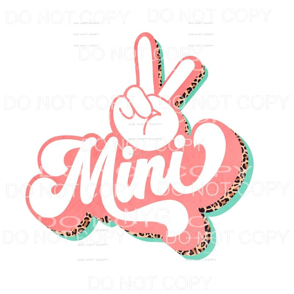 Mini Leopard Retro Peace Teal Pink Sublimation transfers - 