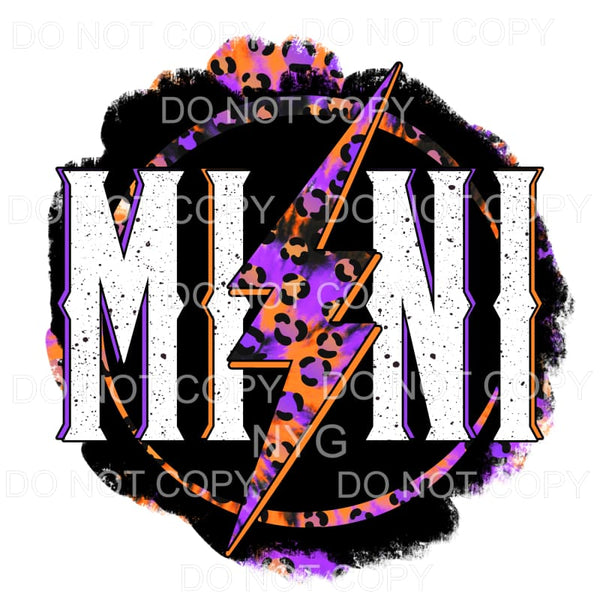 Mini Lightning Bolt Tie Dye Leopard Orange Purple Circle 