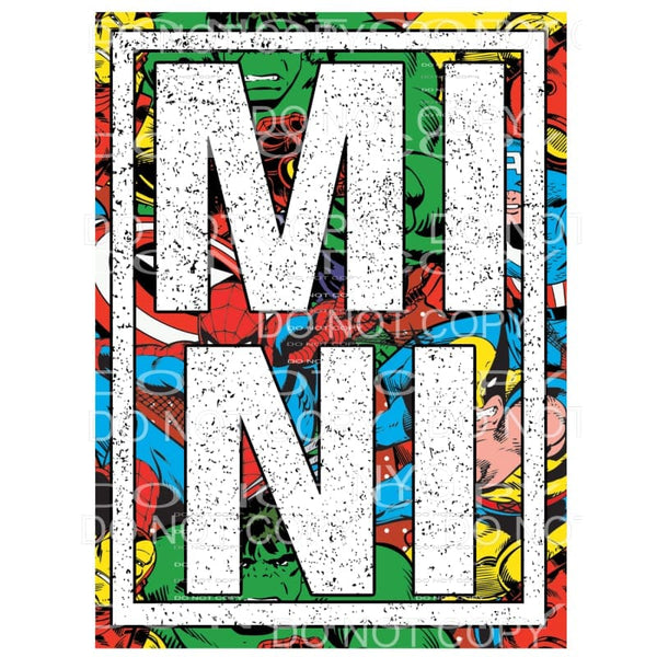 Mini Marvel Avengers Framed Sublimation transfers - Heat 