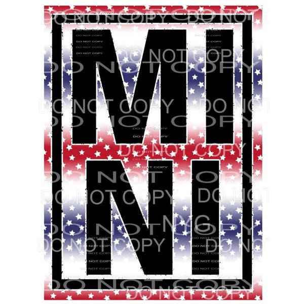 Mini Patriotic Black Frame #1 Sublimation transfers - Heat 