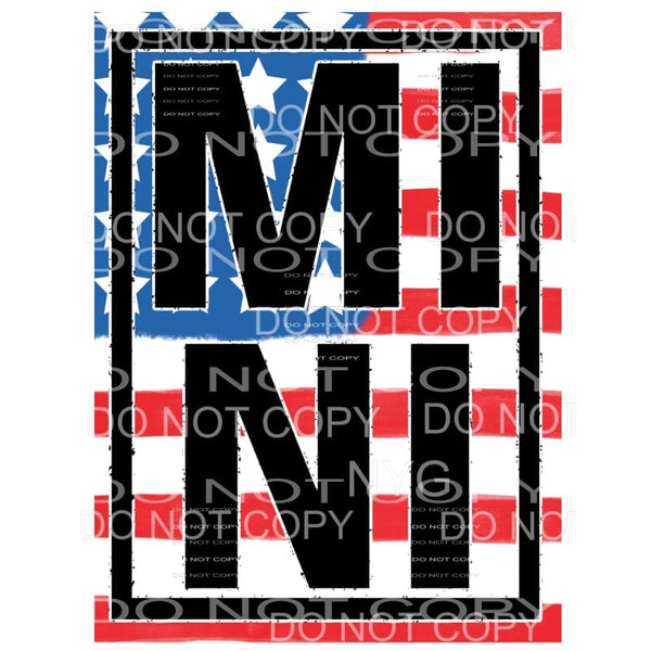 Mini Patriotic Black Frame #3 Sublimation transfers - Heat 