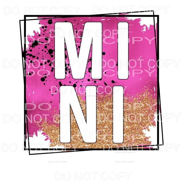 Mini Pink Gold Glitter Framed Sublimation transfers - Heat 