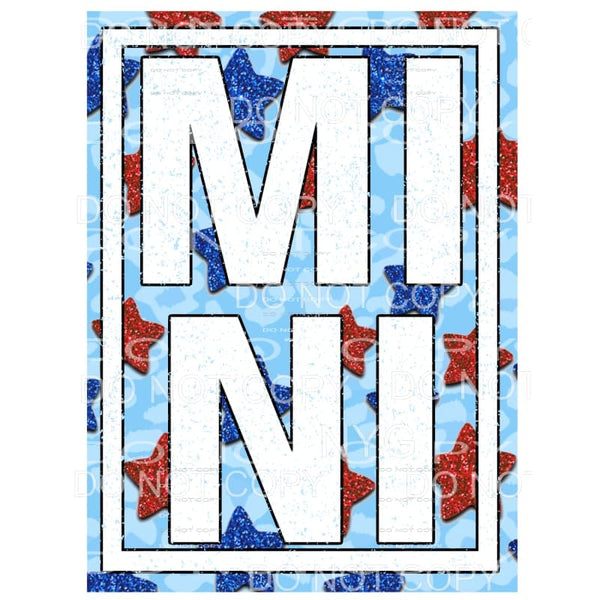 Mini Red Blue Stars Leopard Framed Sublimation transfers - 