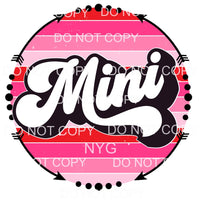 Mini Retro Red Pink Stripes Arrow Circle Valentines Day 