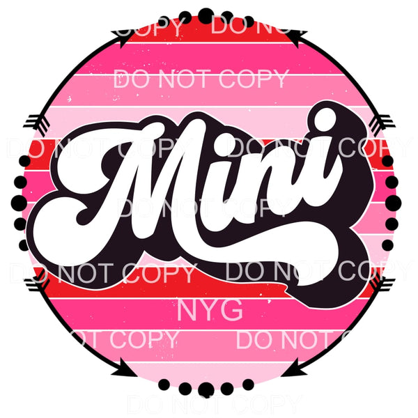 Mini Retro Red Pink Stripes Arrow Circle Valentines Day 