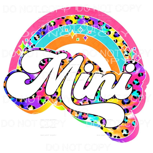 Mini Tie Dye Leopard Rainbow Retro Sublimation transfers - 