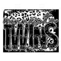 Minnesota Twins Baseball Black Leopard Sublimation transfers