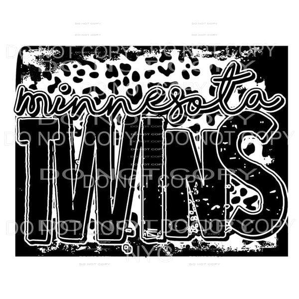 Minnesota Twins Baseball Black Leopard Sublimation transfers