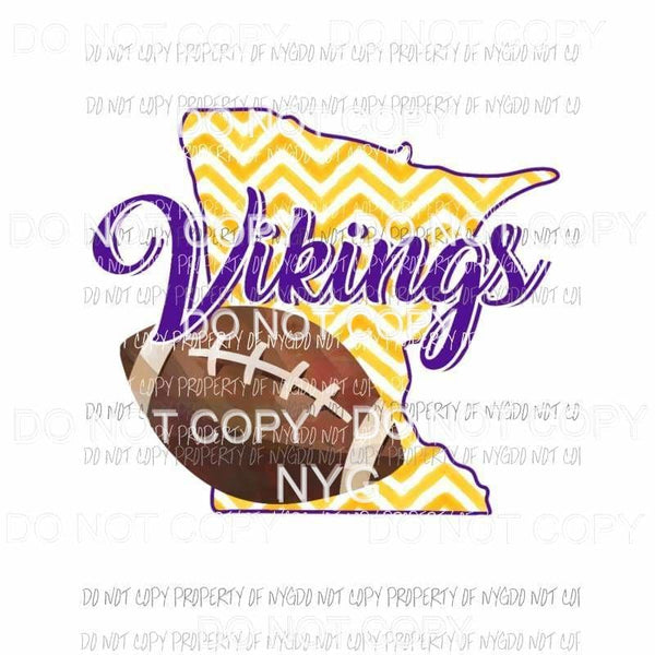 Minnesota Vikings football chevron state Sublimation transfers Heat Transfer