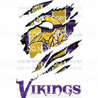 Minnesota Vikings ripped design Sublimation transfers Heat Transfer