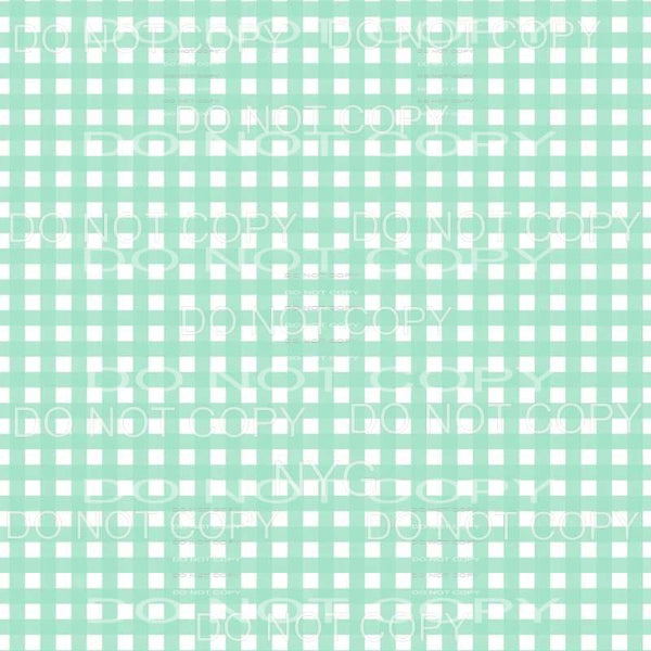 Mint Gingham Sheet #933 Sublimation transfers - Heat 