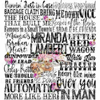 Miranda Lambert songs Sublimation transfers Heat Transfer