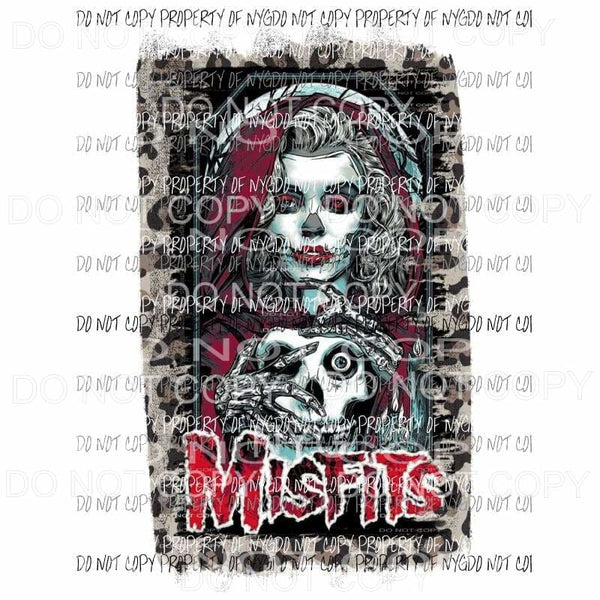Misfits #2 woman skull leopard red Sublimation transfers Heat Transfer