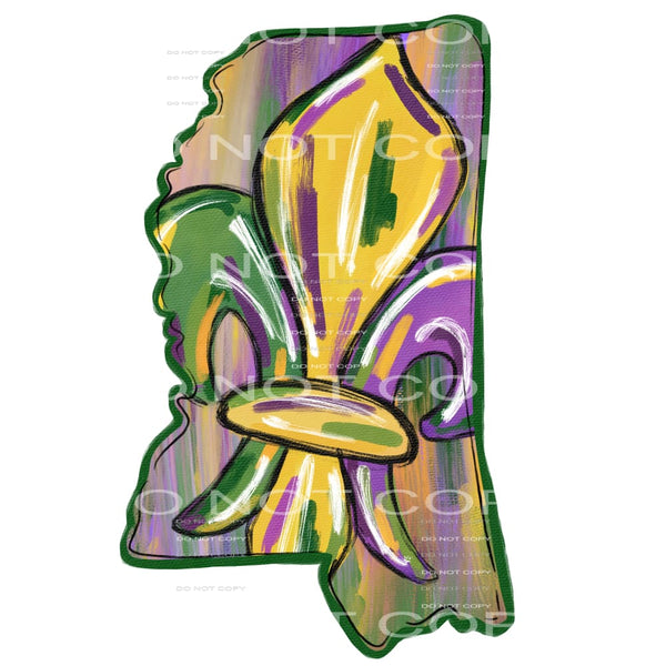 Mississippi Fleur de Lis Mardi Gras #2451 Sublimation 