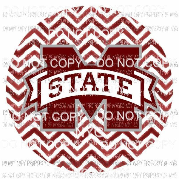 Mississippi State Bulldogs chevron circle Sublimation transfers Heat Transfer