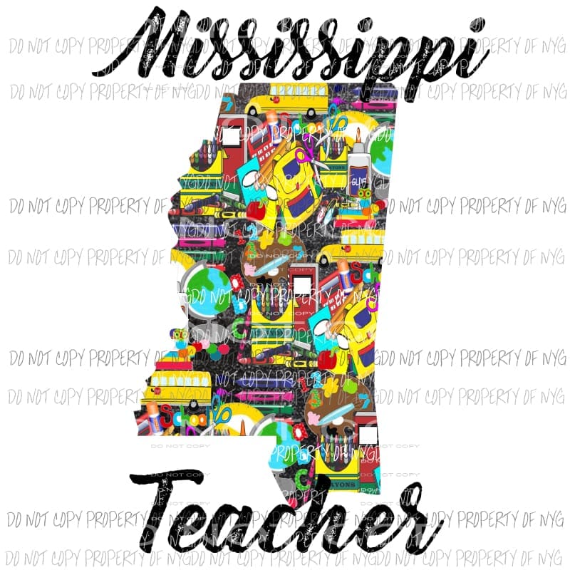 martodesigns Mississippi Teacher 2 Sublimation transfers