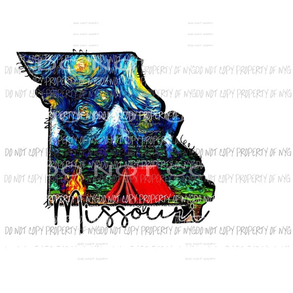 Missouri camping # 2 Sublimation transfers Heat Transfer