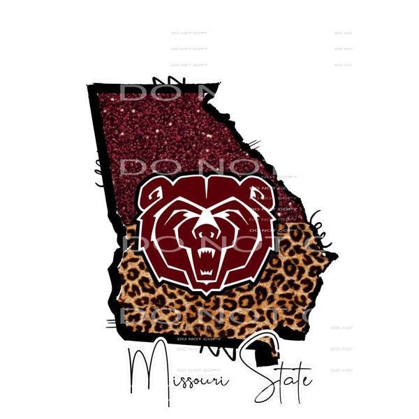 Missouri state bear # 7007 Sublimation transfers - Heat 