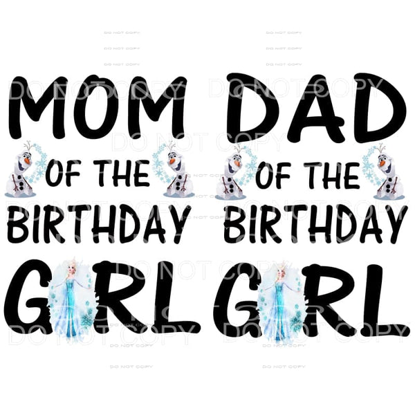 Mom dad sister etc of the Birthday GIRL Sublimation 