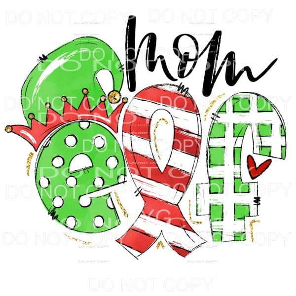 Mom Elf Red Green Sublimation transfers - Heat Transfer