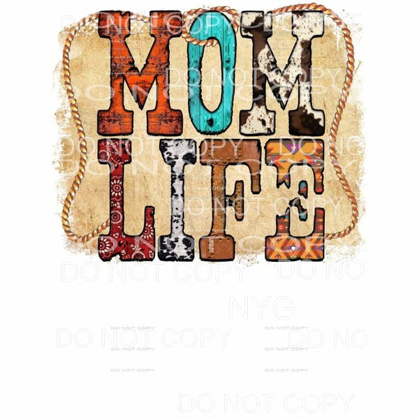 Mom Life Country Patterns Robe Frame Sublimation transfers -
