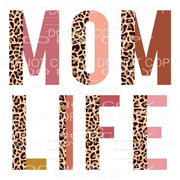 Mom Life Half Leopard Pink Sublimation transfers - Heat 