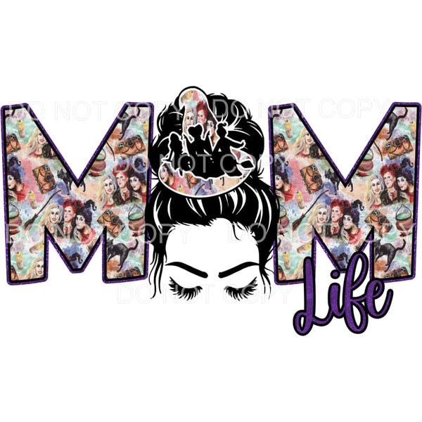 Mom Life Messy Bun Hocus Pocus Sanderson Sisters Purple 
