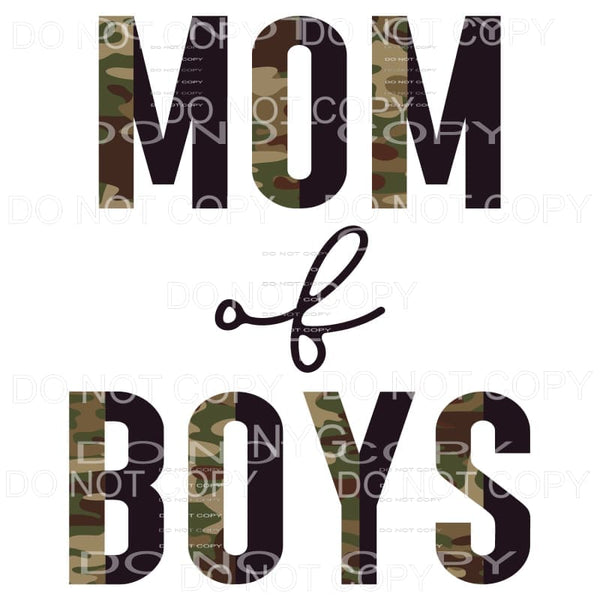 Mom Of Boys Half Camo Black Sublimation transfers - Heat 