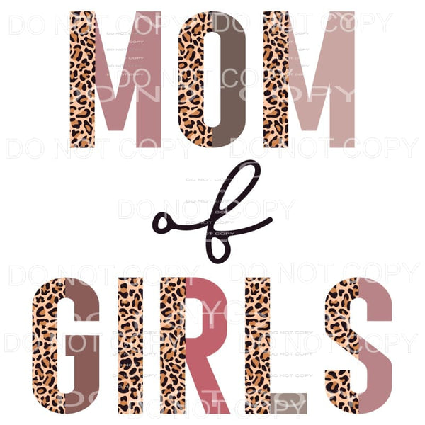 Mom Of Girls Half Leopard Neutrals Sublimation transfers - 
