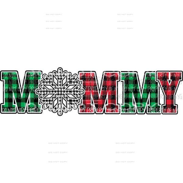 MOMMY buffalo plaid snowflake Sublimation transfers Heat Transfer