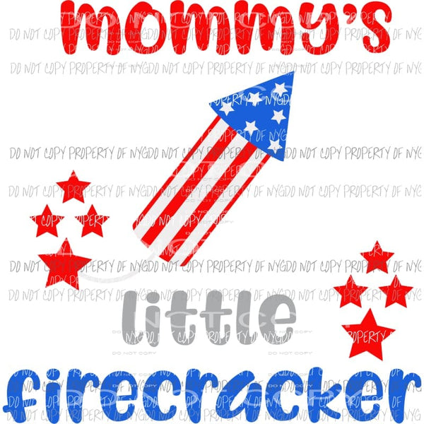 Mommys little firecracker # 2 Sublimation transfers Heat Transfer