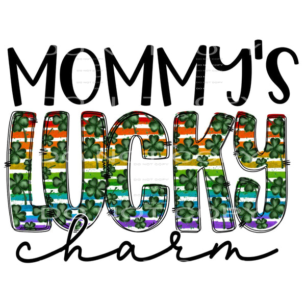 Mommy’s Lucky Charm Clovers Rainbow Color Stripes St 