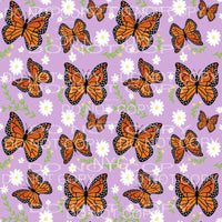 Monarch Butterfly Daisies Purple Sheet Sublimation transfers