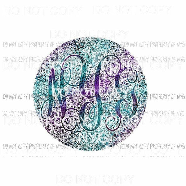 Monogram Flowers# 1 Read description Please sublimation transfer Heat Transfer