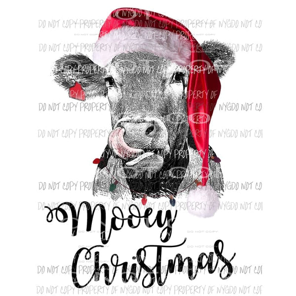 Mooey Christmas cow Sublimation transfers Heat Transfer