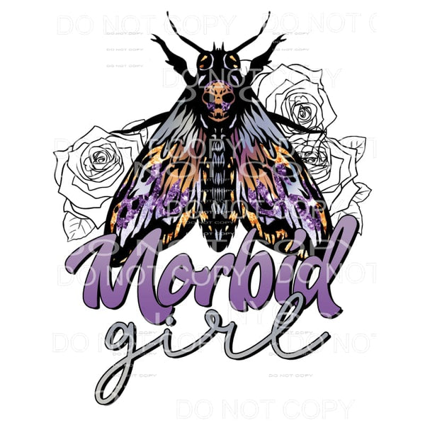Morbid Girl Purple Butterfly Flowers Sublimation transfers -
