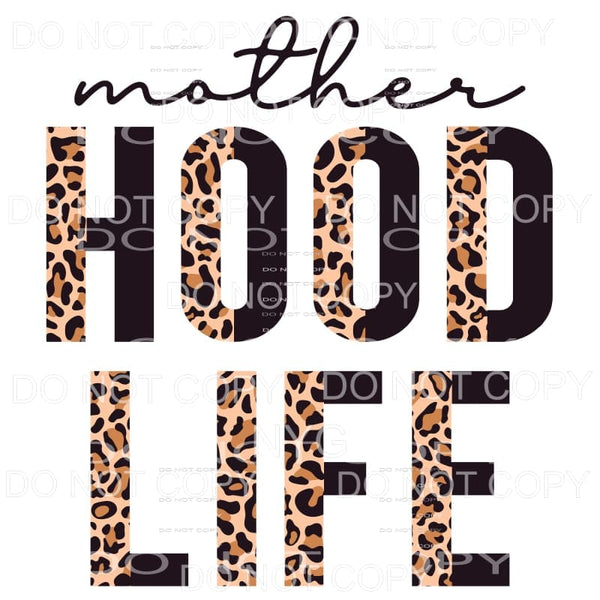 Motherhood Life Half Leopard Black Sublimation transfers - 