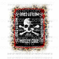 Motley Crue #3 Sublimation transfers Heat Transfer