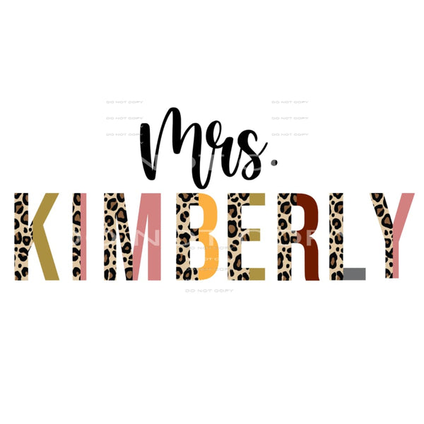 Mrs Kimberly #8296 Sublimation transfers - Heat Transfer